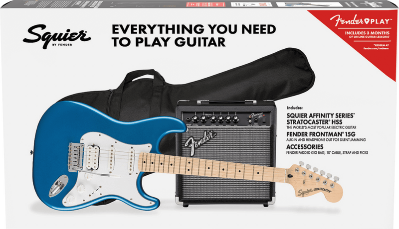 Guitarra Electrica Fender Affinity Series™ Stratocaster® HSS Pack, Maple Fingerboard, Lake Placid Blue, Gig Bag, 15G - 120V 0372820002 - The Music Site