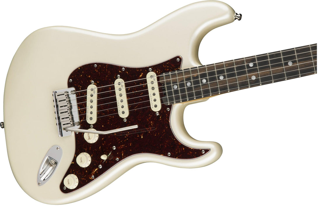Guitarra Electrica Fender American Elite Stratocaster®, Ebony Fingerboard, Olympic Pearl - The Music Site