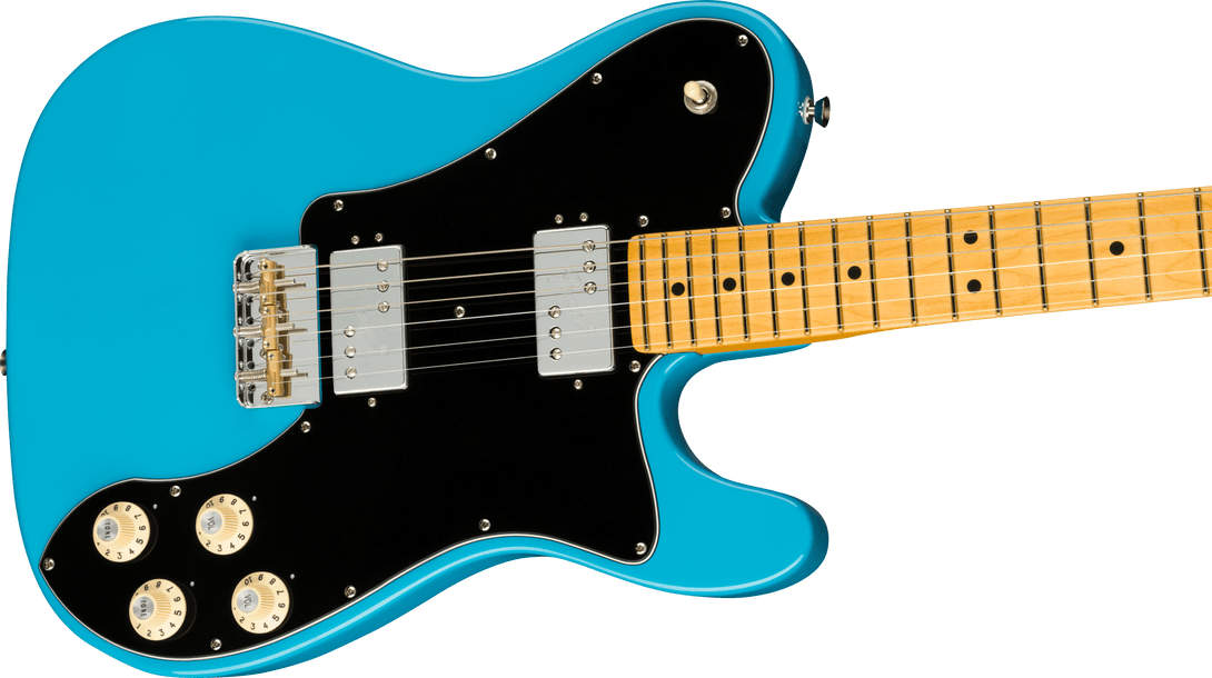 Guitarra Electrica Fender American Professional II Telecaster® Deluxe, Diapasón de arce, Azul Miami 0113962719 - The Music Site
