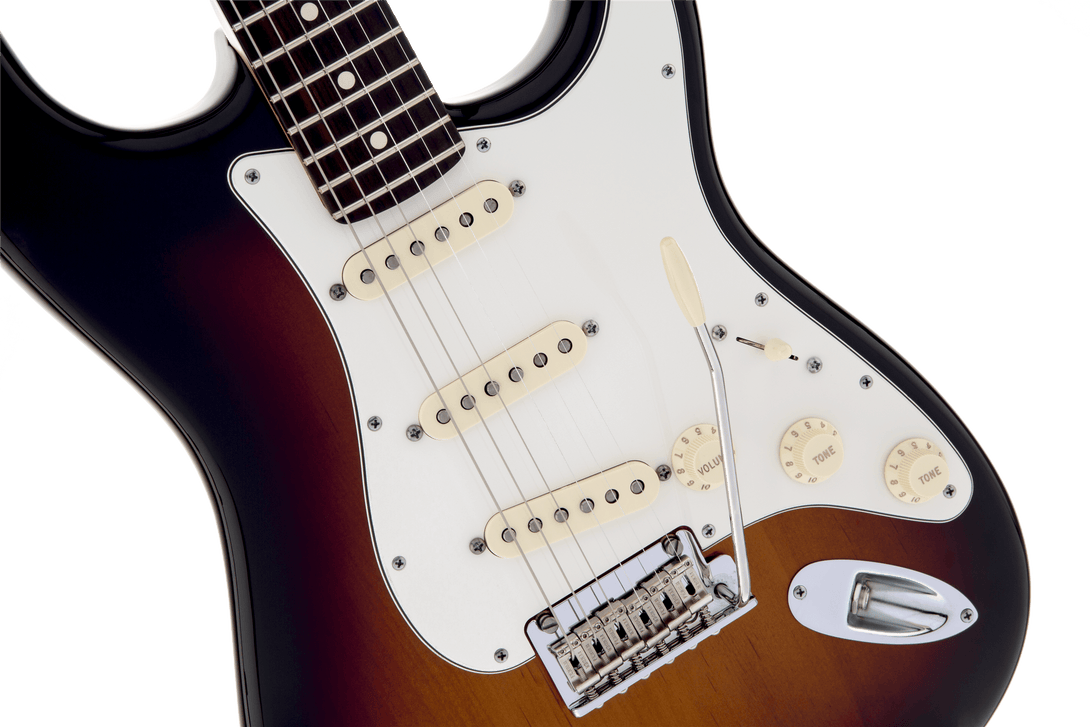 Guitarra Electrica Fender American Standard Stratocaster®, diapasón de palisandro, rayos de sol de 3 colores 0113000700 - The Music Site