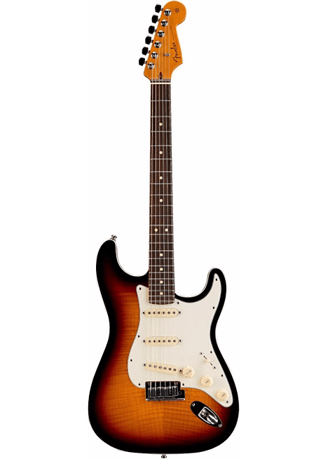 Guitarra Electrica Fender Custom Shop Slab Body Stratocaster Double Bound 3 Tone Sunburst - The Music Site