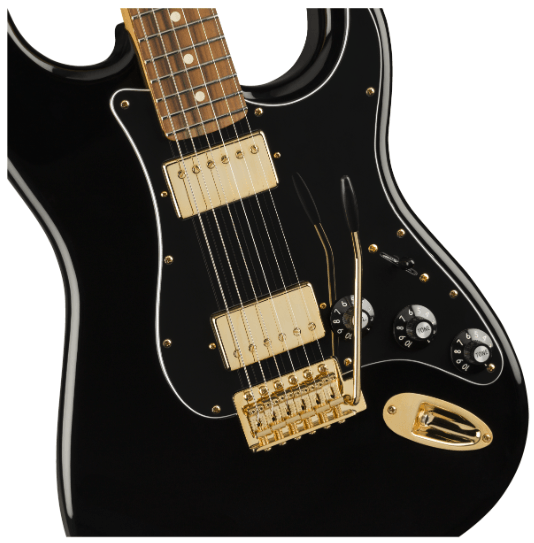 Guitarra Electrica Fender Mahogany Blacktop Stratocaster®, Pau Ferro Fingerboard, Black with Gold Hardware 0147901506 Limited Edition - The Music Site