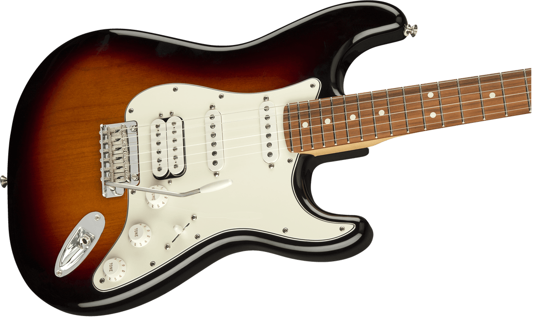 Guitarra Electrica Fender Player Stratocaster® HSS, diapasón de Pau Ferro, Sunburst de 3 colores 0144523500 - The Music Site