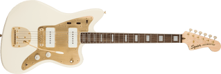 Guitarra Electrica Fender Squier 40th Anniversary Jazzmaster®, Gold Edition, diapasón de laurel, golpeador anodizado dorado, blanco olímpico 0379420505 - The Music Site