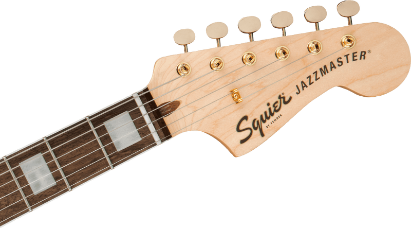 Guitarra Electrica Fender Squier 40th Anniversary Jazzmaster®, Gold Edition, diapasón de laurel, golpeador anodizado dorado, blanco olímpico 0379420505 - The Music Site
