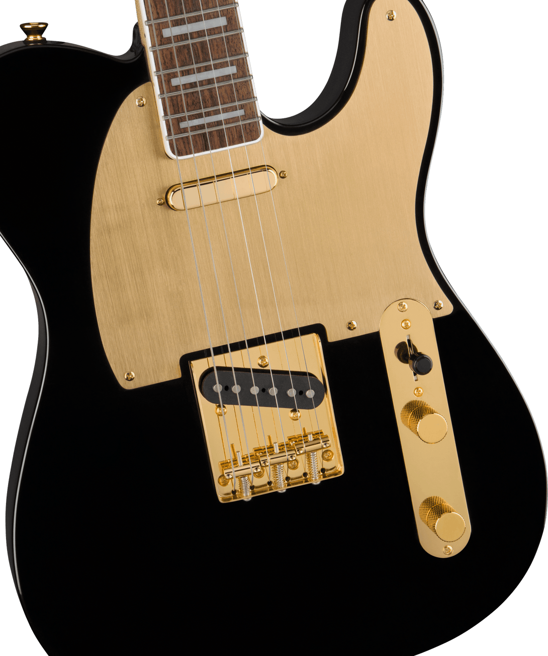 Guitarra Electrica Fender Squier 40th Anniversary Telecaster®, Gold Edition, diapasón de laurel, golpeador anodizado dorado, negro 0379400506 - The Music Site