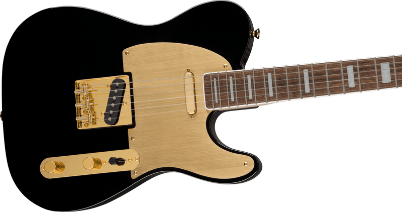Guitarra Electrica Fender Squier 40th Anniversary Telecaster®, Gold Edition, diapasón de laurel, golpeador anodizado dorado, negro 0379400506 - The Music Site