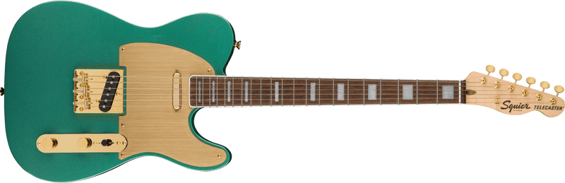 Guitarra Electrica Fender Squier 40th Anniversary Telecaster®, Gold Edition, diapasón de laurel, golpeador anodizado dorado, verde Sherwood metalizado 0379400546 - The Music Site