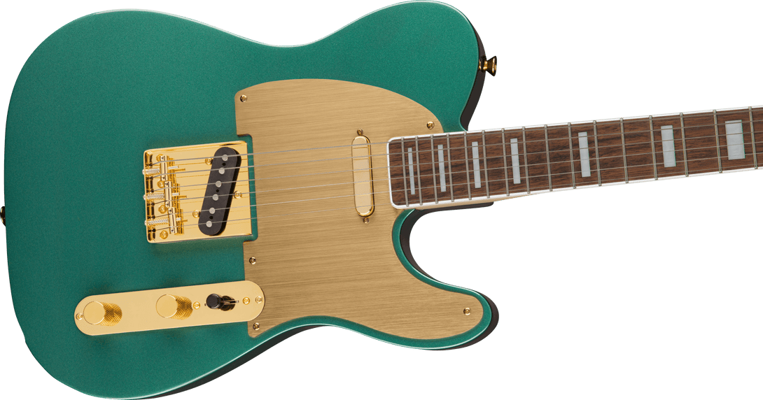 Guitarra Electrica Fender Squier 40th Anniversary Telecaster®, Gold Edition, diapasón de laurel, golpeador anodizado dorado, verde Sherwood metalizado 0379400546 - The Music Site