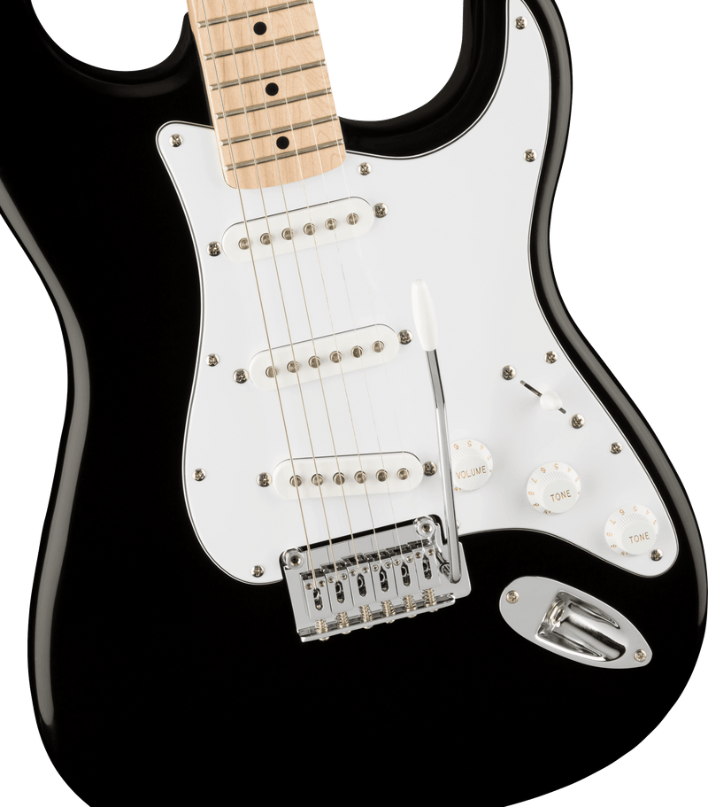 Guitarra Electrica Fender Squier Affinity Series™ Stratocaster®, diapasón de arce, golpeador blanco, negro 0378002506 - The Music Site