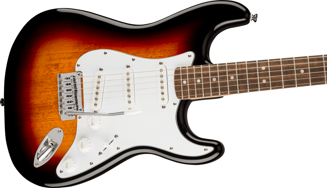 Guitarra Electrica Fender Squier Affinity Series™ Stratocaster®, diapasón de laurel, golpeador blanco, rayos de sol de 3 colores 0378000500 - The Music Site