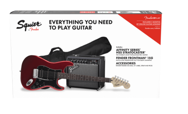 Guitarra Electrica Fender Squier Affinity Series™ Stratocaster® HSS Pack, Laurel Fingerboard, Candy Apple Red, Gig Bag, 15G - 120V 0371824009 - The Music Site