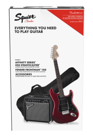 Guitarra Electrica Fender Squier Affinity Series™ Stratocaster® HSS Pack, Laurel Fingerboard, Candy Apple Red, Gig Bag, 15G - 120V 0371824009 - The Music Site