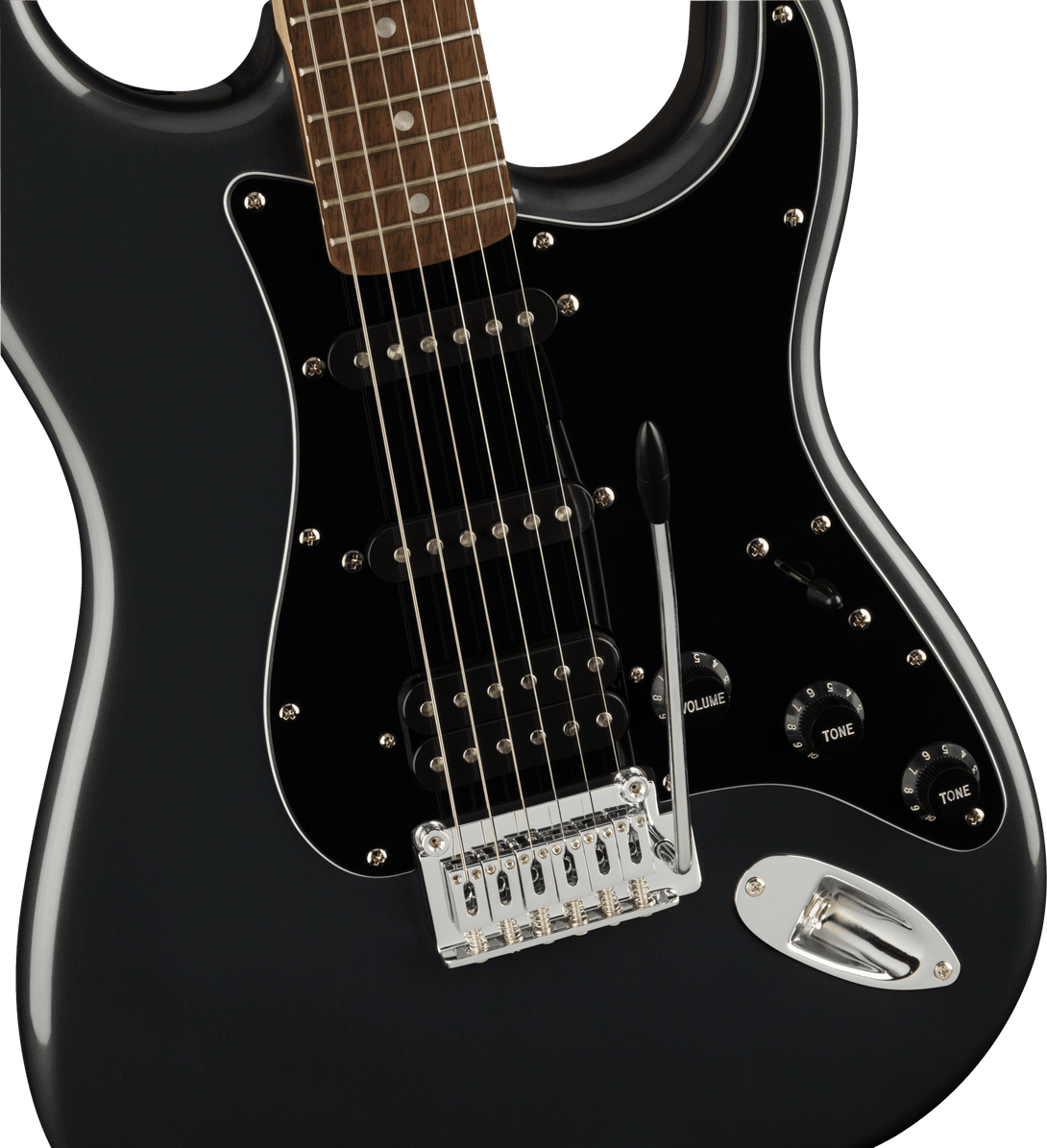 Guitarra Electrica Fender Squier Affinity Series™ Stratocaster® HSS Pack, Laurel Fingerboard, Charcoal Frost Metallic, Gig Bag, 15G - 120 0372821069 - The Music Site