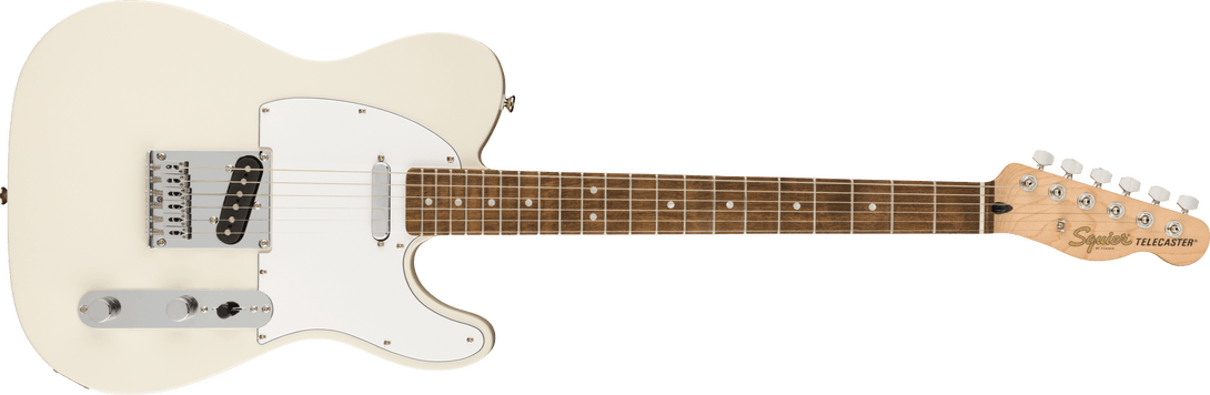 Guitarra Electrica Fender Squier Affinity Series™ Telecaster®, diapasón de laurel, golpeador blanco, blanco olímpico 0378200505 - The Music Site