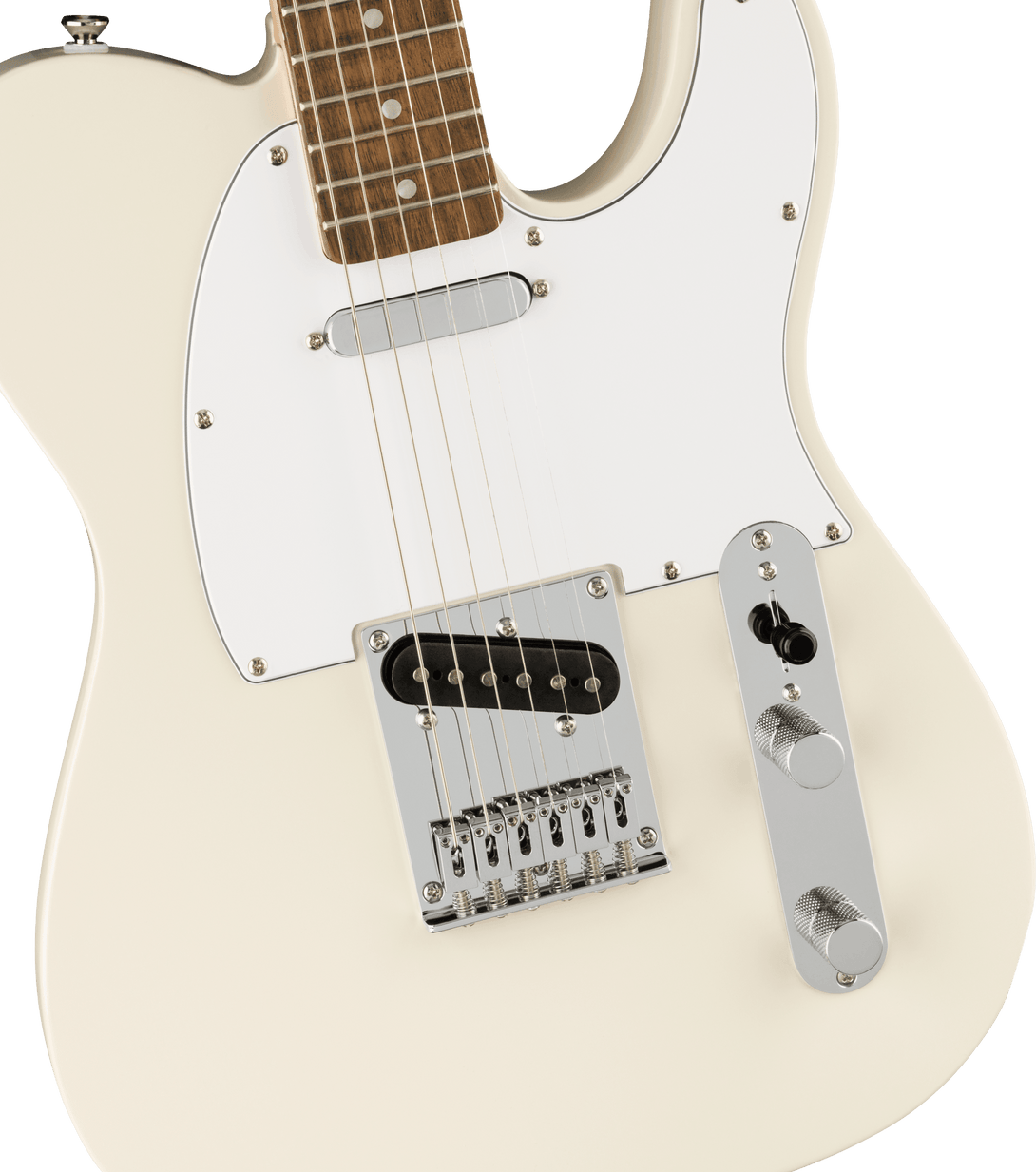 Guitarra Electrica Fender Squier Affinity Series™ Telecaster®, diapasón de laurel, golpeador blanco, blanco olímpico 0378200505 - The Music Site