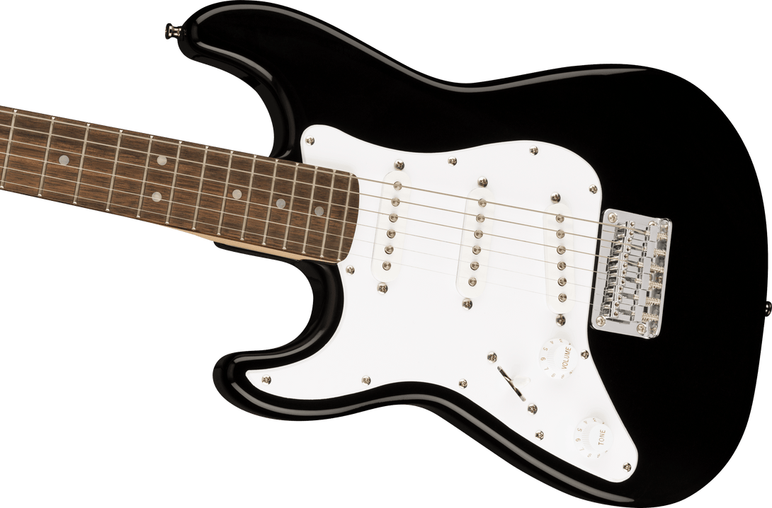 Guitarra Electrica Fender Squier Mini Stratocaster® para zurdos, diapasón de laurel, negro 0370123506 - The Music Site