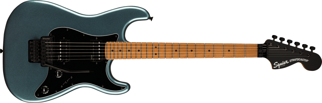 Guitarra Electrica Fender Squier Stratocaster® HH FR contemporánea, diapasón de arce tostado, golpeador negro, bronce metálico 0370240568 - The Music Site