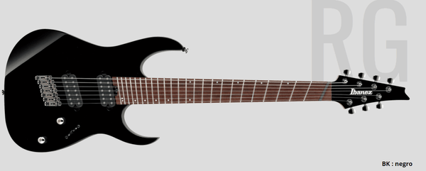 Guitarra Electrica Ibanez 7 cuerdas Rgms7-Bk - The Music Site