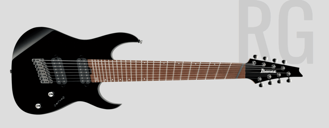 Guitarra Electrica Ibanez 8 cuerdas Rgms8 Black - The Music Site