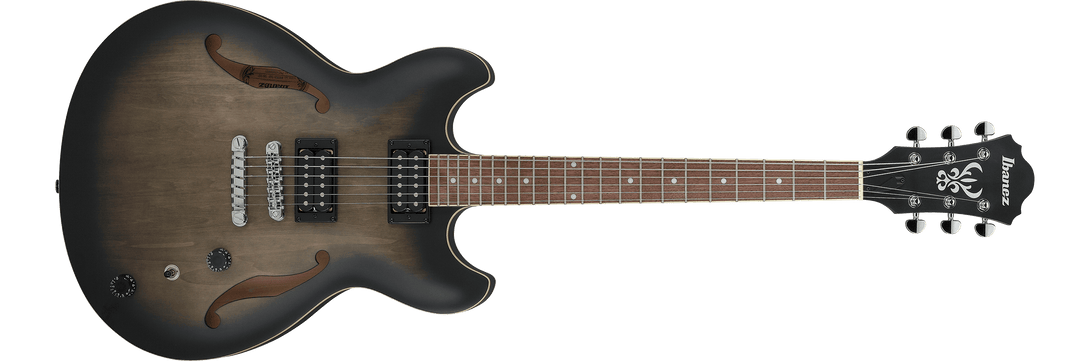 Guitarra Electrica Ibanez Hollow Body As53-Transparent Black Flat - The Music Site