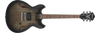 Guitarra Electrica Ibanez Hollow Body As53-Transparent Black Flat - The Music Site