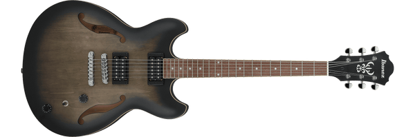 Guitarra Electrica Ibanez Hollow Body As53-Transparent Black Flat - The Music Site