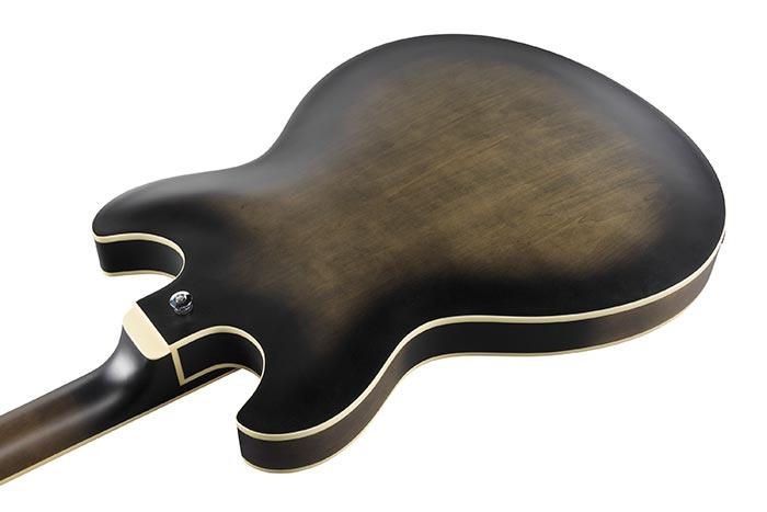 Guitarra Electrica Ibanez Hollow Body As53-Transparent Black Flat - The Music Site