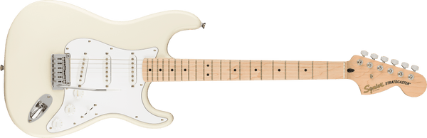 Guitarra Electrica Squier Fender Affinity Series™ Stratocaster®, diapasón de arce, golpeador blanco, blanco olímpico 0378002505 - The Music Site