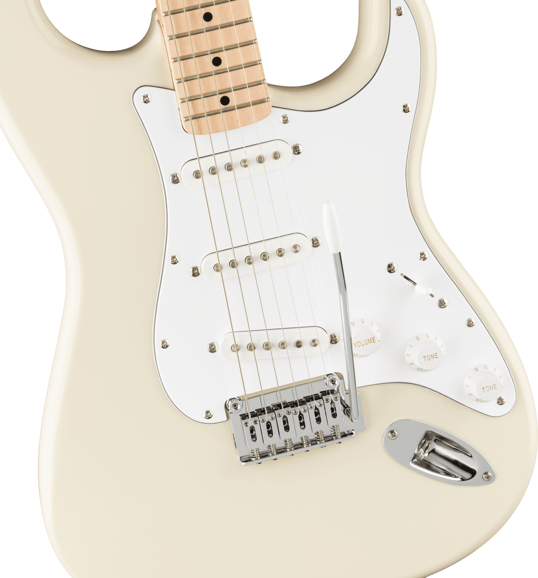 Guitarra Electrica Squier Fender Affinity Series™ Stratocaster®, diapasón de arce, golpeador blanco, blanco olímpico 0378002505 - The Music Site