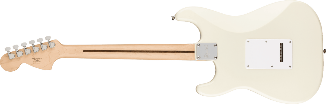 Guitarra Electrica Squier Fender Affinity Series™ Stratocaster®, diapasón de arce, golpeador blanco, blanco olímpico 0378002505 - The Music Site