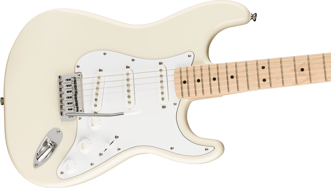 Guitarra Electrica Squier Fender Affinity Series™ Stratocaster®, diapasón de arce, golpeador blanco, blanco olímpico 0378002505 - The Music Site