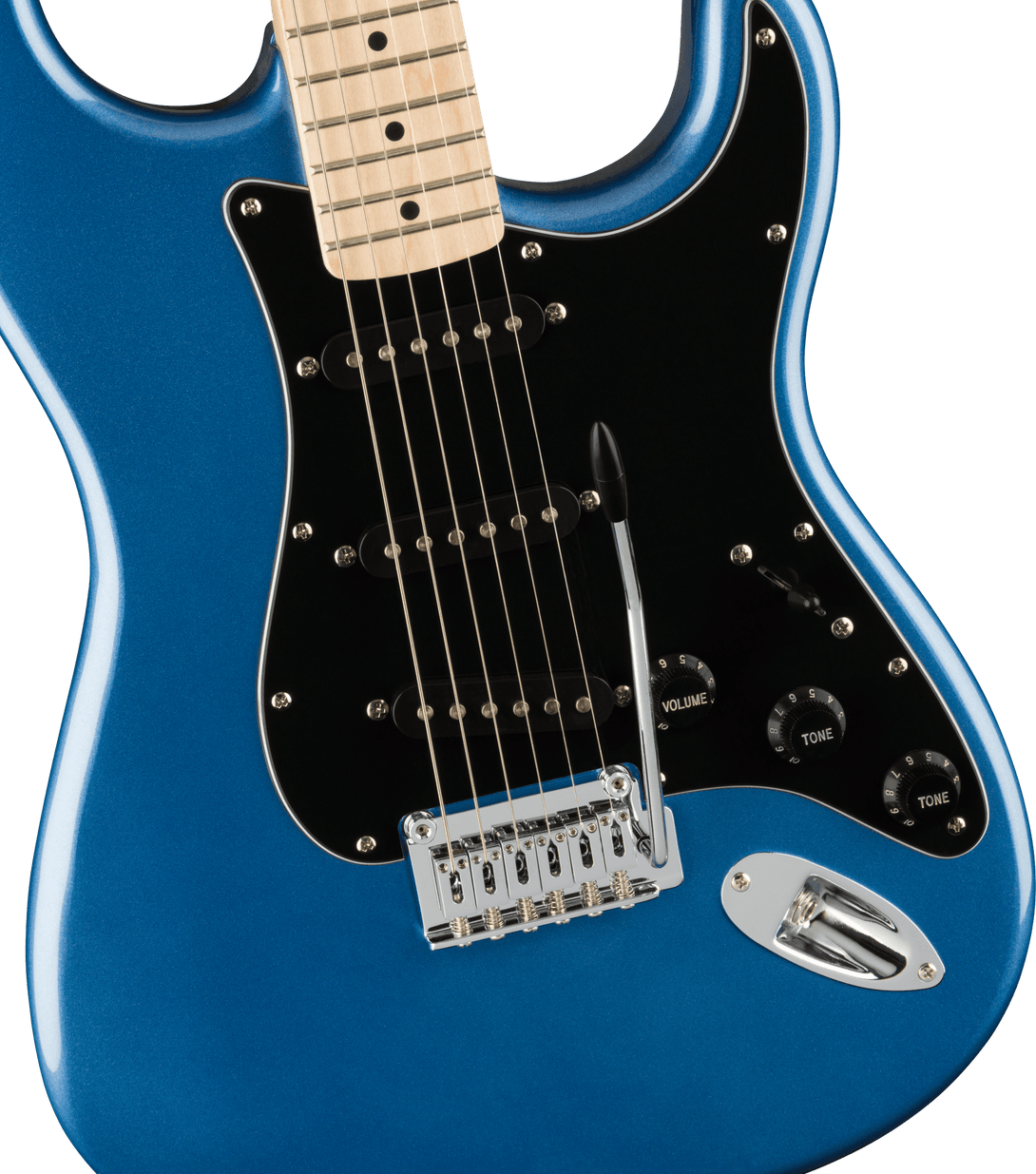 Guitarra Electrica Squier Fender Affinity Series™ Stratocaster®, diapasón de arce, golpeador negro, azul Lake Placid 0378003502 - The Music Site