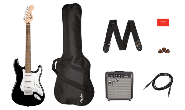 Guitarra Electrica SQUIER® Fender Stratocaster® Pack, Laurel Fingerboard, Black, Gig Bag, 10G - 120V 0371823006 - The Music Site