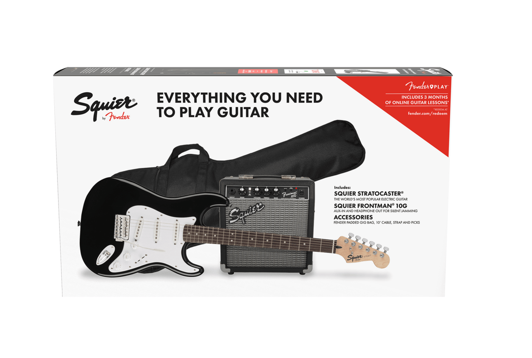 Guitarra Electrica SQUIER® Fender Stratocaster® Pack, Laurel Fingerboard, Black, Gig Bag, 10G - 120V 0371823006 - The Music Site