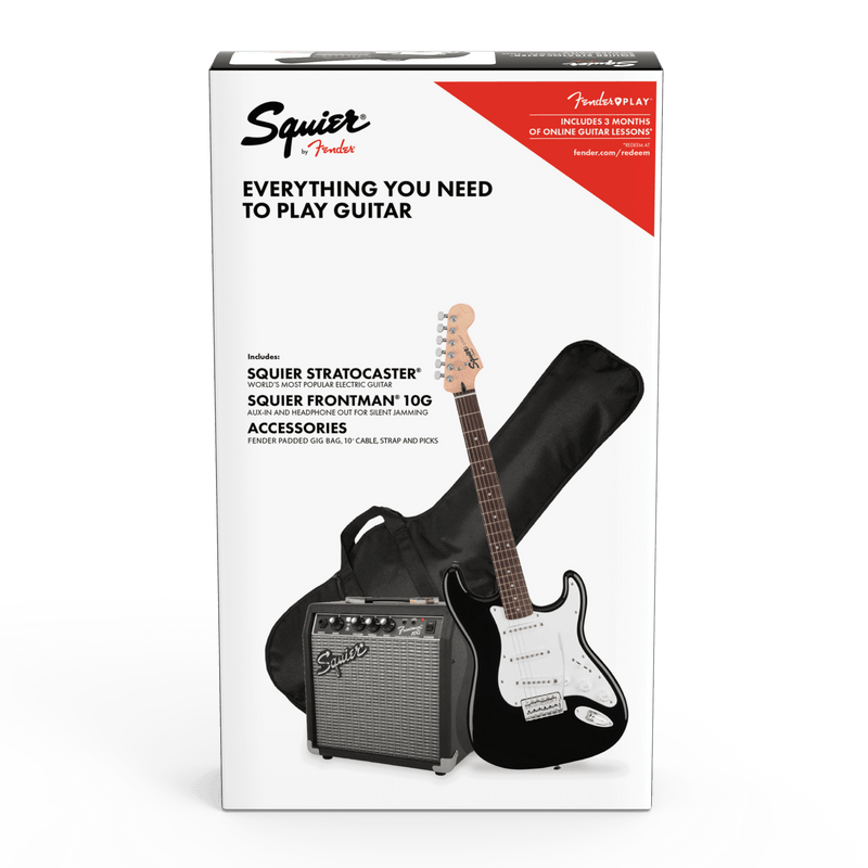 Guitarra Electrica SQUIER® Fender Stratocaster® Pack, Laurel Fingerboard, Black, Gig Bag, 10G - 120V 0371823006 - The Music Site