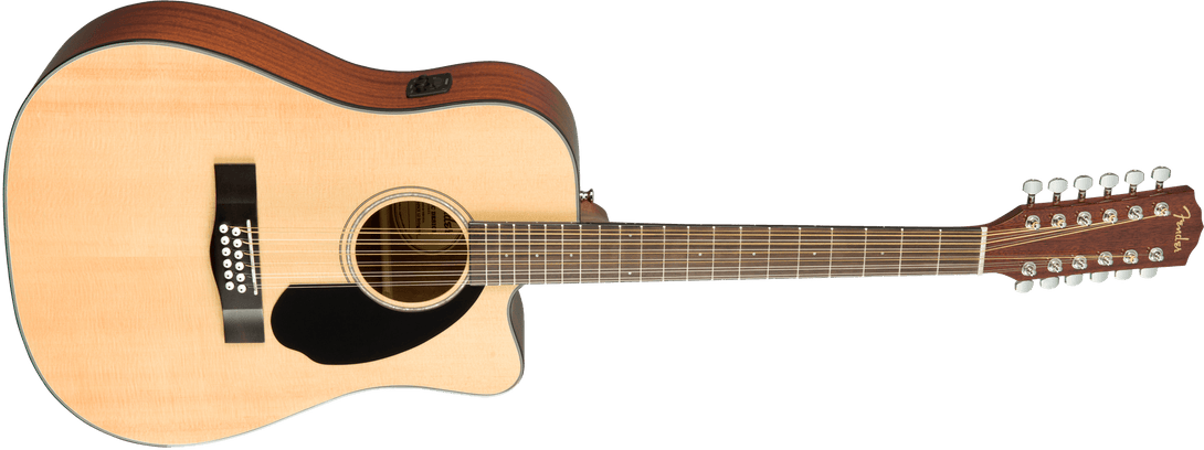 Guitarra Electroacustica Fender CD-60SCE Dreadnought de 12 cuerdas, diapasón de nogal, natural 0970193021 - The Music Site