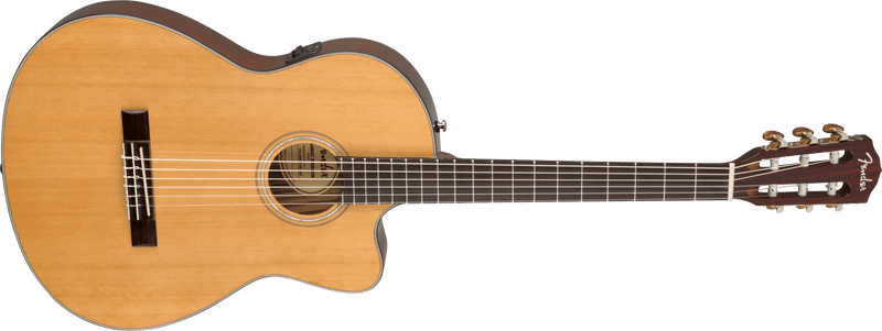 Guitarra Electroacustica Fender CN-140SCE Nylon Thinline, diapasón de nogal, natural con estuche 0970264321 - The Music Site