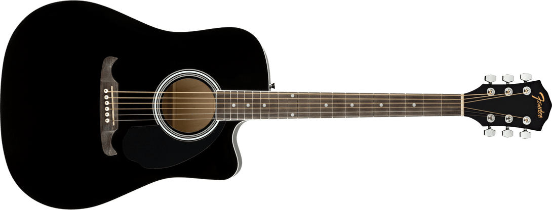 Guitarra Electroacustica Fender FA-125CE Dreadnought, diapasón de nogal, negro 0972713506 - The Music Site