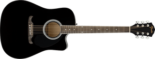 Guitarra Electroacustica Fender FA-125CE Dreadnought, diapasón de nogal, negro 0972713506 - The Music Site