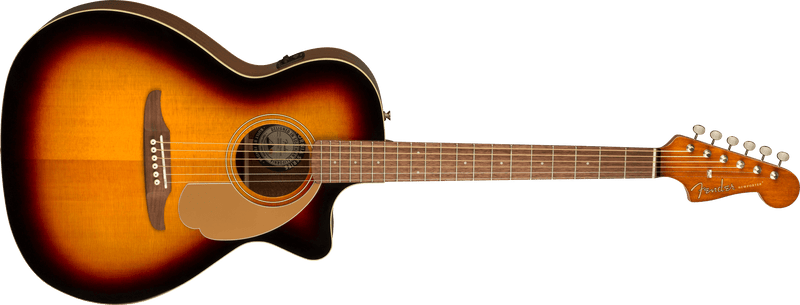 Guitarra Electroacustica Fender Newporter Player, diapasón de nogal, Sunburst 0970743003 - The Music Site