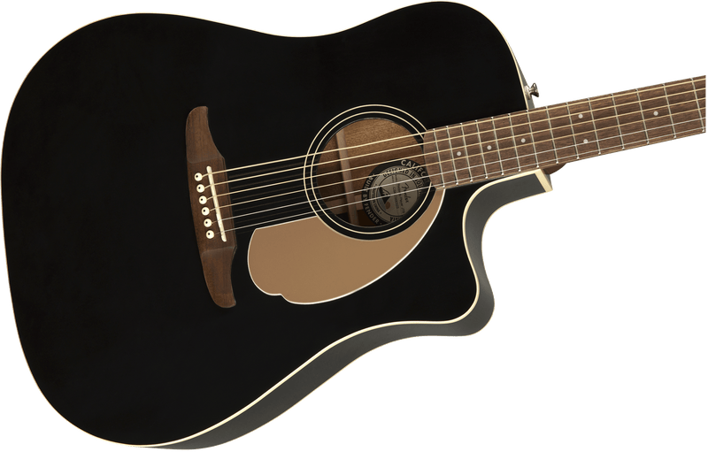 Guitarra Electroacustica Fender Redondo Player, diapasón de nogal, Jetty Black 0970713506 - The Music Site