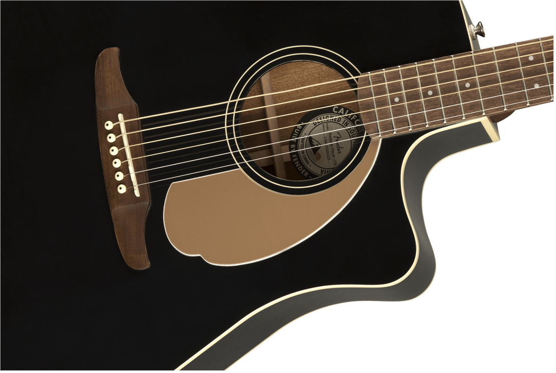 Guitarra Electroacustica Fender Redondo Player, diapasón de nogal, Jetty Black 0970713506 - The Music Site