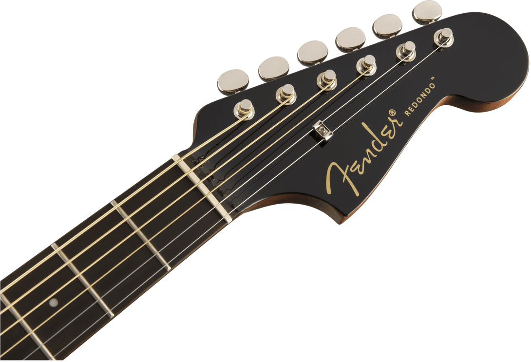 Guitarra Electroacustica Fender Redondo Player, diapasón de nogal, Jetty Black 0970713506 - The Music Site