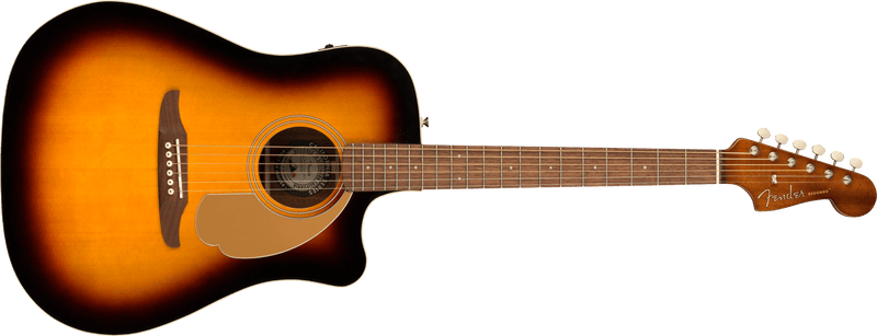 Guitarra Electroacustica Fender Redondo Player, diapasón de nogal, Sunburst 0970713003 - The Music Site