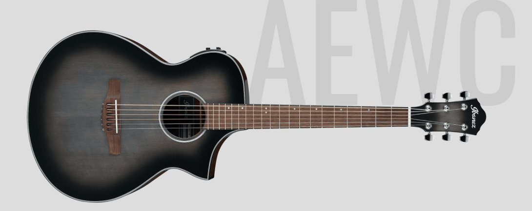 Guitarra Electroacustica Ibanez Aewc11-Transparent Charcoal Burst Low Gloss - The Music Site
