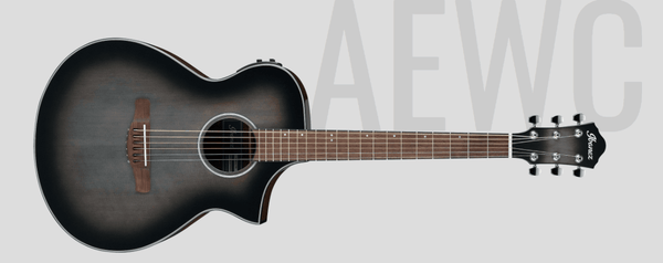 Guitarra Electroacustica Ibanez Aewc11-Transparent Charcoal Burst Low Gloss - The Music Site