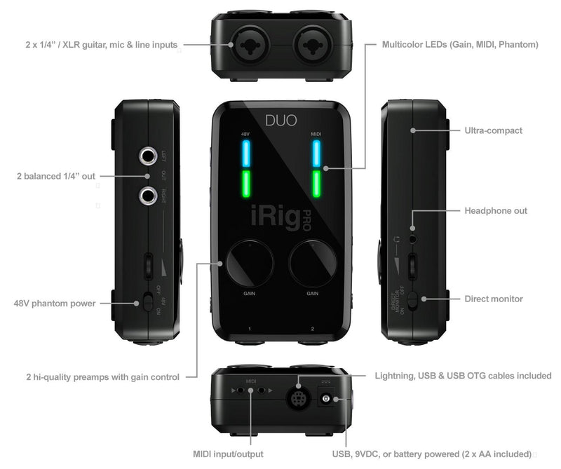 Interfaz Ik Irig Pro Duo 2 - The Music Site
