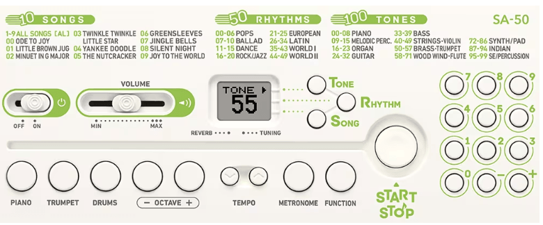 Teclado Casio Sa-50H2 Con Adaptador - The Music Site