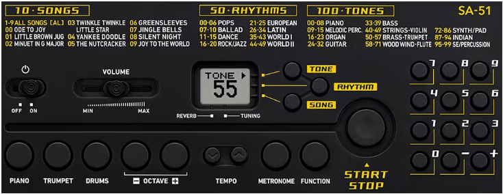 Teclado Casio Sa-51H2 - The Music Site